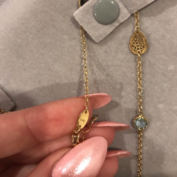 ⭐️ Real gold necklace with multi colored jewels - Picture 6 of 6